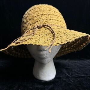 Tan Woven Straw C.C Sun Hat